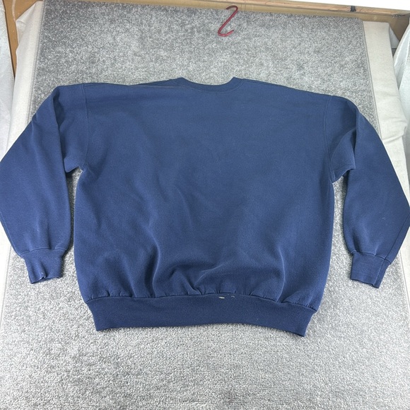 Vintage Hanes Busch Light Beer Embroidered Long Sleeve Sweatshirt Blue Mens XXL - Picture 11 of 12